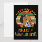 2私は懸命を働いて私のビーグルがより良い生活を持つことができるように サンキューカード (正面/裏面)