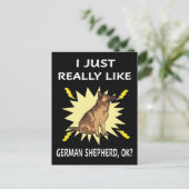 2私は本当にドイツの羊飼いが好きOK ポストカード (スタンド正面)