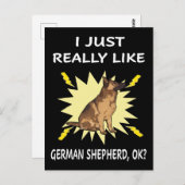 2私は本当にドイツの羊飼いが好きOK ポストカード (正面/裏面)