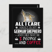 2私は気にドイツの羊飼いと私の好きなだけ ポストカード (正面/裏面)