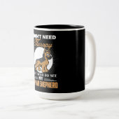 2私は私の細菌を見るために必要なセラピーを必要としない ツートーンマグカップ (正面右)