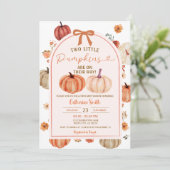 2秋秋ボホパンプキンツツインベビーシャワー 招待状 (スタンド正面)