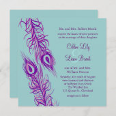 2種の孔雀の羽根 招待状 (正面/裏面)