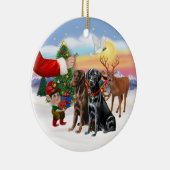 2種類のラブラドールに対応(チョコレート+ブラック) セラミックオーナメント (右)