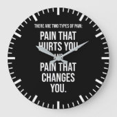 2種類の痛み – ジム、成功、ハッスル ラージ壁時計 (正面)