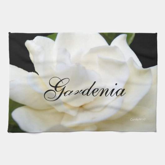 2純粋で白いGardenia キッチンタオル (横)