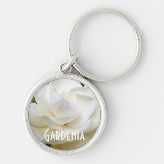 2純粋で白いGardenia キーホルダー (正面)
