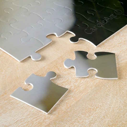 2純粋で白いGardenia ジグソーパズル (側面)