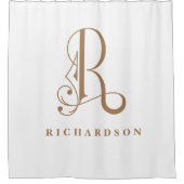 2級グレーウィズモノグラエレガントムRカスタム シャワーカーテン (正面)