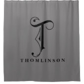 2級グレーウィズモノグラエレガントムTカスタム シャワーカーテン (正面)