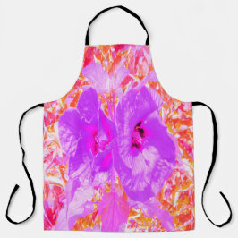 2紫とホットピンクの梅ハイビ熱狂するスカス エプロン