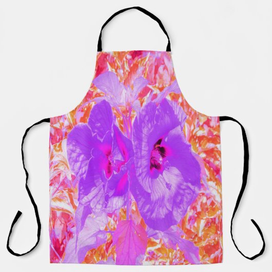 2紫とホットピンクの梅ハイビ熱狂するスカス エプロン (正面)