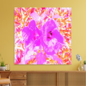 2紫とホットピンクの梅ハイビ熱狂するスカス キャンバスプリント (インサイチュ (リビング))