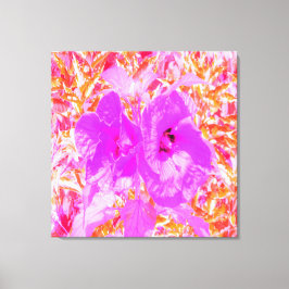 2紫とホットピンクの梅ハイビ熱狂するスカス キャンバスプリント