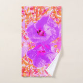 2紫とホットピンクの梅ハイビ熱狂するスカス ハンドタオル (ハンドタオル)
