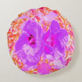 2紫とホットピンクの梅ハイビ熱狂するスカス ラウンドクッション (裏面)