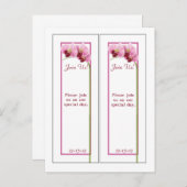 2紫のオーキッドブックマーク日付を保存 案内ポストカード (正面/裏面)