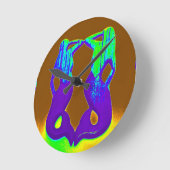2紫のルックアウト人魚 ラウンド壁時計 (傾斜)