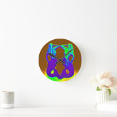 2紫のルックアウト人魚 ラウンド壁時計 (ホーム)
