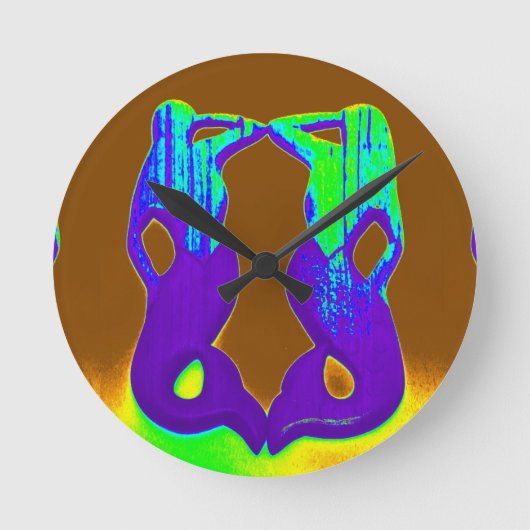 2紫のルックアウト人魚 ラウンド壁時計 (正面)