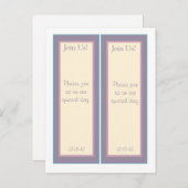 2紫エレガントの日結婚付けブックマーク 案内ポストカード (正面/裏面)