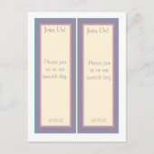 2紫エレガントの日結婚付けブックマーク 案内ポストカード (正面)