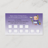 #2紫色の漫画の女中の家のクリーニングの顧客Loy ロイヤリティカード (裏面)