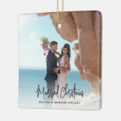 2結婚した枚モダンのクリスマス写真 セラミックオーナメント (左)