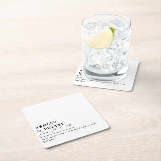 2結婚人のおもしろいスクリプクラシックト スクエアペーパーコースター (インサイチュ)