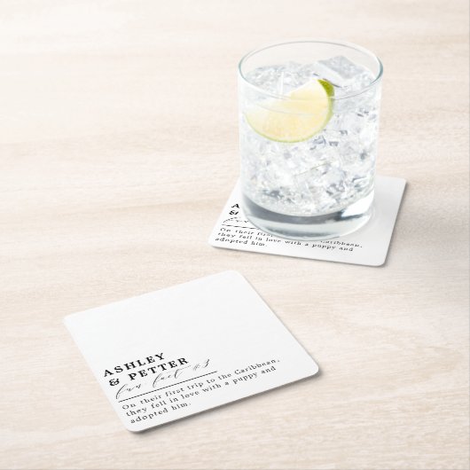 2結婚人のおもしろいスクリプクラシックト スクエアペーパーコースター (インサイチュ)