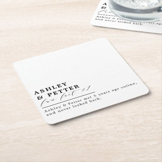 2結婚人のおもしろいスクリプクラシックト スクエアペーパーコースター (アングル)