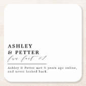 2結婚人のおもしろいスクリプクラシックト スクエアペーパーコースター (正面)