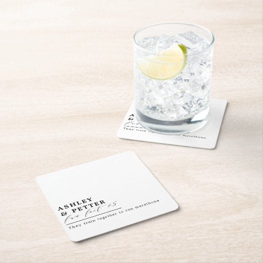 2結婚人のおもしろいスクリプクラシックト スクエアペーパーコースター (インサイチュ)