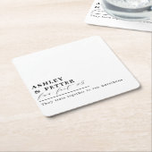 2結婚人のおもしろいスクリプクラシックト スクエアペーパーコースター (アングル)