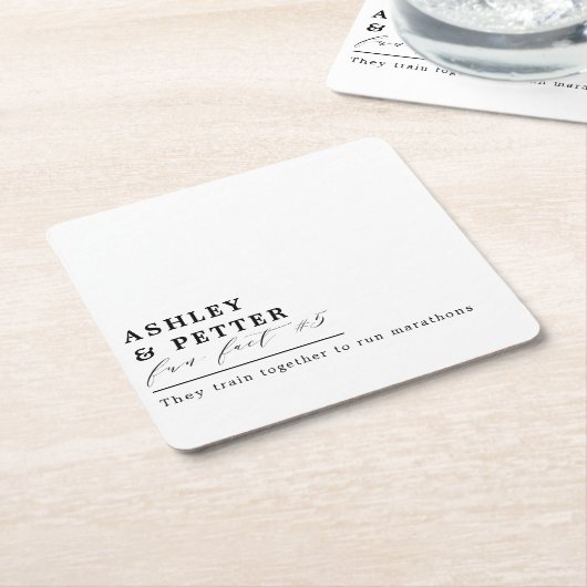 2結婚人のおもしろいスクリプクラシックト スクエアペーパーコースター (アングル)