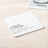 2結婚人のおもしろいスクリプクラシックト スクエアペーパーコースター (アングル)