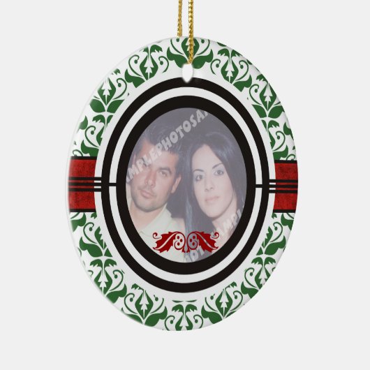 2結婚人のカップルの第1のクリスマスカスタムオーナメント セラミックオーナメント (右)