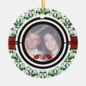 2結婚人のカップルの第1のクリスマスカスタムオーナメント セラミックオーナメント (正面)