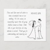 2結婚人のカップルの芸術No Childrenメッセージ文言 エンクロージャーカード (正面)