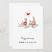 2結婚周年記念結婚したカップルハートカヌー (正面/裏面)