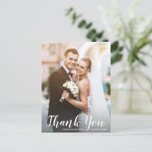 2結婚枚の写真おもしろいモダンカジュアル ポストカード (スタンド正面)