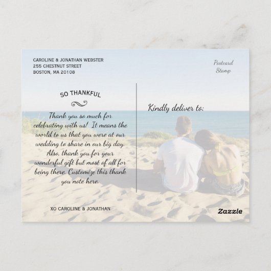 2結婚枚の写真おもしろいモダンカジュアル ポストカード (裏面)