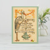 2緑のヴィンテージのスタイルの誕生の発表は味方しました 案内状 (スタンド正面)