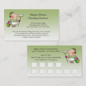 #2緑の漫画の女中の家のクリーニングの顧客Loya ロイヤリティカード (正面/裏面)