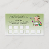 #2緑の漫画の女中の家のクリーニングの顧客Loya ロイヤリティカード (裏面)