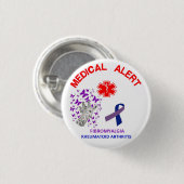 2線維筋痛および慢性関節リウマチボタン 缶バッジ (正面&裏面)
