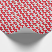 2繰り返しパターン内の赤い紙ハート ラッピングペーパー (角)
