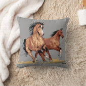 2美しいランニングの馬のスケッチ装飾用クッション クッション (ブランケット)