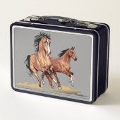 2美しい馬走の金属の弁当箱 メタルランチボックス (裏面)