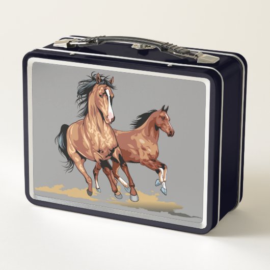 2美しい馬走の金属の弁当箱 メタルランチボックス (裏面)